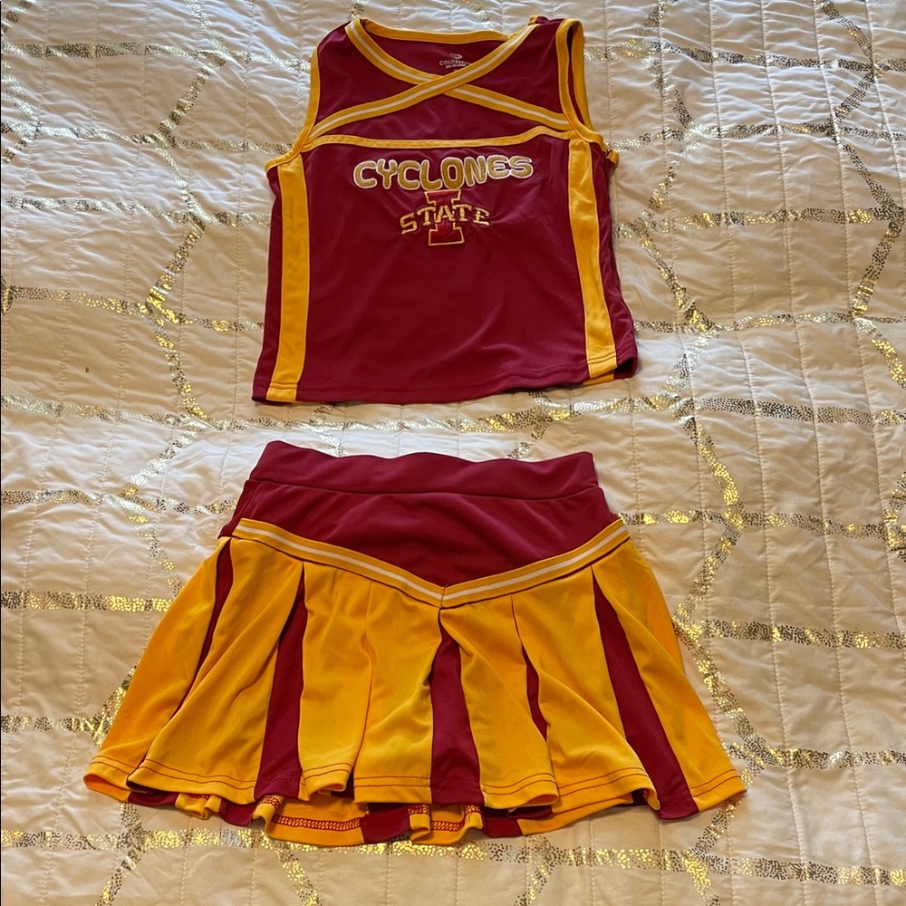 Colosseum Girls Cheer Outfit in Red and Yellow